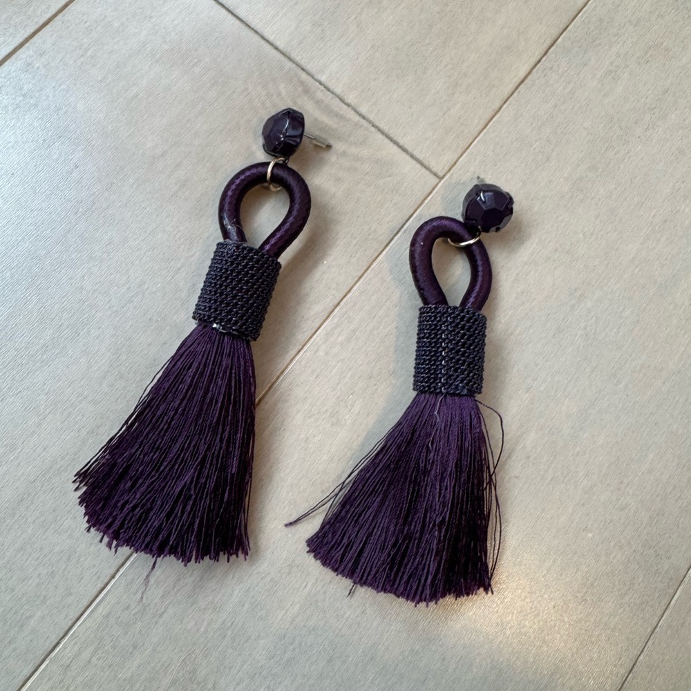H&M Purple Tassel pendant Earrings